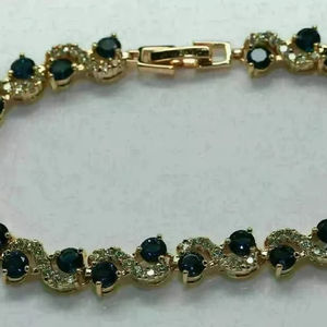 Sapphire Moissanite <b>Diamond</b> <b>Bracelet</b> 925 Silver for Weddings & Parties - Product Image 1