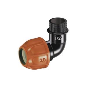 RAINJET 90324 Raccord coudé fileté M pour tuyau en polyéthylène (16,6-20 mm) Connecteurs d'eau de jardin par Claber - Product Image 1