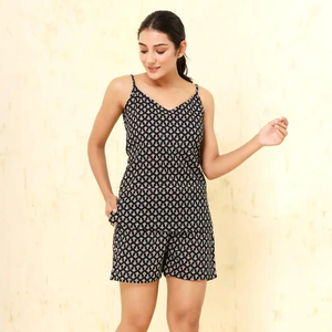 Conjunto de pijama de dos piezas para mujer de calidad superior, Camisa estampada, pantalones cortos, ropa de descanso, conjunto de pijama corto a juego - Product Image 1