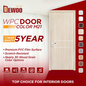 Puertas Manuales de Madera de Grano Ancho WPC con Acabado Impermeable para Decoración de Interiores de Apartamentos Modernos y Elegantes - Product Image 2