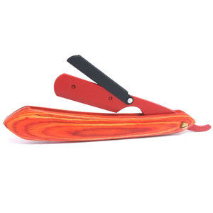 Haute qualité professionnel balançoire serrure rasoir droit hommes meilleur Design manche en bois outil de rasage visage corps caractéristique de sécurité barbiers - Product Image 6