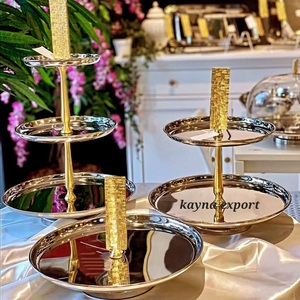 Collection de luxe, artisanat, design en bois de cerf, bol en acier inoxydable doré, écologique, décoration de mariage, support à cupcakes - Product Image 6