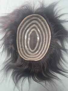 Peluca de Encaje PU para Hombre, Prótesis Capilar de Cabello Remy Indio con Ondas Naturales y Estilos Lacio Rizado, Peso 40-80g - Product Image 4