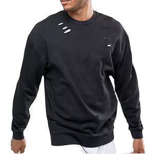 Nouvelle vente chaude personnalisé détresse grande taille hommes sweats goutte épaule respirant en détresse hommes élégant sweats - Product Image 1
