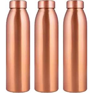 ภาชนะใส่เครื่องดื่มอายุรเวท100% เป็นมิตรกับสิ่งแวดล้อมพิมพ์ลายเรียบ100% ของแท้ได้รับการรับรองความจุ1ลิตรทำจากทองแดงแท้ - Product Image 1