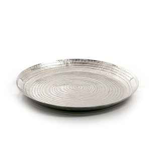 Bandeja plana redonda antigua para el hogar, bandeja de Metal dorado para decoración del hogar, organizador de pulido personalizado, comida de superficie larga - Product Image 5