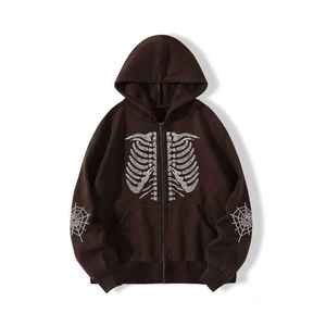 Sweats à capuche personnalisés pour hommes avec strass de haute qualité Street wear Nouveau design Sweats à capuche unisexes en coton mélangé à prix réduit pour hommes - Product Image 1