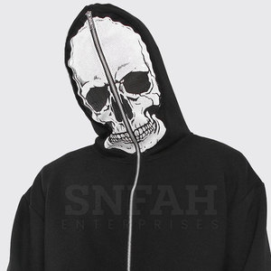 Wholesale Custom Logo Printed Solid Breathable Pullover Men's Hoodie with Face <b>Cover</b> for Winter Season - Product Image 6