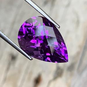 Piedra preciosa cortada a cuadros de pera amatista púrpura Natural piedra natal de febrero para joyería piedras preciosas sueltas - Product Image 3