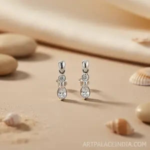 925 <b>Silver</b> <b>Stud</b> <b>Earrings</b> for Women Daily Wear Gold-Plated Jewelry Butterfly Heart Shape Featuring Zircon Diamond for Engagement - Product Image 1
