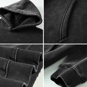 Sweats à capuche surdimensionnés pour hommes Sweat à capuche vintage pour couples Pull à capuche délavé à l'acide Streetwear Sweats à capuche vintage en coton - Product Image 1