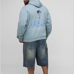 Nuevo diseño 100% algodón en blanco sudaderas con capucha de gran tamaño para hombres peso pesado gota hombro francés Terry sudaderas con capucha de alta calidad - Product Image 2
