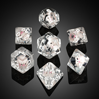 Ensemble de dés DnD 16 mm très vendus, dés en résine avec figurine de cochon à l'intérieur, dés DnD personnalisés pour les jeux de rôle Dungeons and Dragons TTRPG