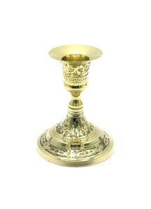Bougeoir en métal artisanal finition laiton antique - Product Image 3