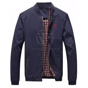 แจ็คเก็ตบอมเบอร์กันลมมีซิปสำหรับผู้ชายสำหรับฤดูหนาวน้ำหนักเบาปกติมีสไตล์ไซส์ใหญ่พิเศษโลโก้ด้านหน้าขายดี - Product Image 1
