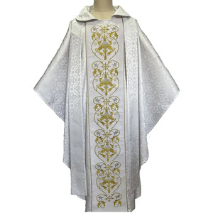 ผ้าแจ็คการ์ดสีขาวชุด2025เย็บปักสีทองดีไซน์ใหม่ - Product Image 1