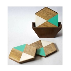 Juego de 4 posavasos de madera envejecida, nuevos manteles de madera en forma de piedra, almohadillas de cocina con tamaño personalizado, buen costo - Product Image 4