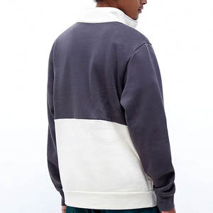 Sweatshirts personnalisés à demi-fermeture éclair pour hommes avec votre propre logo séchage rapide manches longues motif solide 100% coton pour l'hiver - Product Image 2