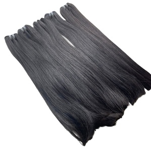 Cheveux raides naturels noirs cheveux humains vietnamiens doublement étirés longueur personnalisée 4 - 40 pouces extensions de cheveux en gros - Product Image 1