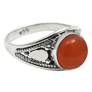 Precio al por mayor, mejor calidad, Plata de Ley 925, piedra preciosa cornalina Natural, aspecto elegante, anillo de compromiso, joyería hecha a mano India - Product Image 1