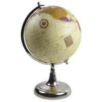 Design Vintage décoratif de bureau Base en bois Globe de la terre du monde pour l'apprentissage éducatif de la géométrie de la terre