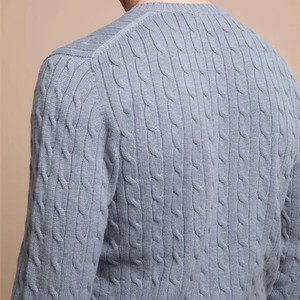 Precio de fábrica Fabricante Personalizado OEM Hombres 100% Lana Merino Anti-Encogimiento Suéter de ganchillo Suéter Cuello redondo - Product Image 4