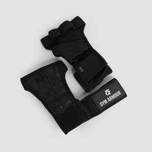 Gants Power Grip 2.0 à demi-doigts en cuir noir et polyester pour la musculation, le bodybuilding et le cyclisme - Product Image 5