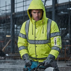 Veste de travail unisexe imperméable et réfléchissante haute visibilité en polyamide avec détection d'aiguilles, multi-poches, industrielle pour usine - Product Image 6