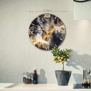 Horloge murale en résine faite à la main Design unique de tourbillons avec accents dorés Décoration murale élégante pour la maison par Tayyab Handicraft - Product Image 5