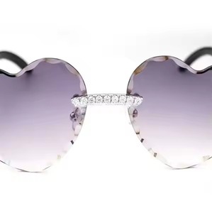 Nuevas llegadas de marca superior de moda forma rectangular gafas de sol Moissanite Diamond Panther marco gafas de sol para Mujeres Hombres - Product Image 1