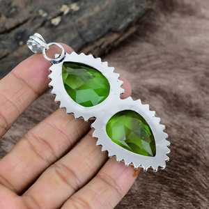 Pendentif en alliage de cuivre fait main avec péridot, certifié IGI, design unique, bijoux en pierres précieuses, cadeau élégant pour femmes - Product Image 6