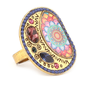 Bague fantaisie pour femme - Dorée - Violette - Product Image 1