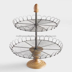 ถาดเสิร์ฟเค้กเงิน2ชั้นสำหรับวางบนเคาน์เตอร์อุปกรณ์ครัวที่วางคัพเค้กคริสต์มาสใหม่ล่าสุด - Product Image 2