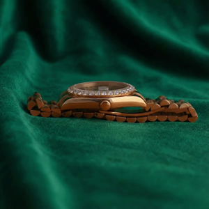 Gold Stainless Steel Moissanite Diamond Watch Green Dial Date Window Sapphire Crystal Luxury Automatic <b>Wristwatch</b> - Product Image 4