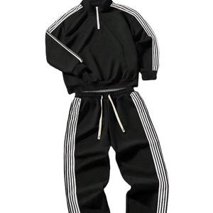 <b>Hoodie</b> and Jogger 2 Piece Set Men 100% Cotton Tracksuit <b>Hoodies</b> and Flared Sweat Pants Set Unisex - Product Image 1