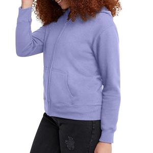 Sweat à capuche zippé complet sweat à capuche uni épais sweat zippé oversize pour femme hiver personnalisé OEM thermique capuche zippée intégrale respirante - Product Image 2