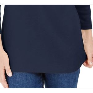 Maglia Henley da Donna Karen Scott a Maniche 3/4, Blu, Taglia S, in Tessuto Lavorato a Maglia, Stile Semplice ed Elegante - Product Image 3