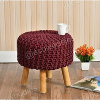 Pouf et banc ottoman modernes en bambou avec rangement rembourré en tissu pour usage hôtelier