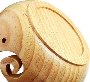 Bol de fil en bois fabriqué à la main pour la couture organisateur de stockage de boule de fil à tricoter - Product Image 4
