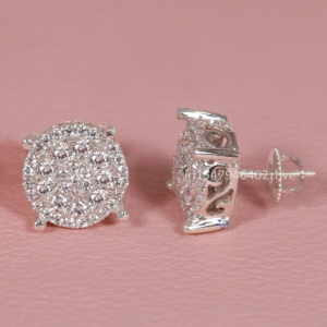 Gorgeous 925 Sterling Silver and Round Brilliant Cut Moissanite Diamond With VVS Clarity Womens Earrings for Occasionally Wear - Product Image 2