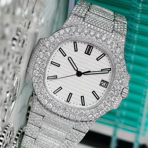 Montre-bracelet en diamant blanc glacé de qualité supérieure, haut de gamme, pour le bureau, les occasions spéciales et les cadeaux, disponible au meilleur prix - Product Image 1