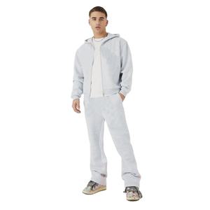 Custom Men's Oversized Boxy Zip Hoodie Flared Sweatpants Set Sun Faded Acid <b>Wash</b> Tracksuits Embroidery Applique Solid Breathable - Product Image 3