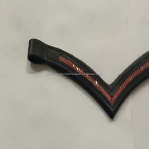 Banda de cuero genuino hecho a mano con forma de V, banda de cuero negro vacío con relleno suave y cadena de cristal transparente púrpura de 2 filas - Product Image 4