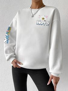 Sudadera con Capucha de Felpa de Algodón para Mujer, con Logotipo Personalizado, Manga Larga, Cuello Redondo, Estilo Casual, Nueva Llegada 2026 - Product Image 5
