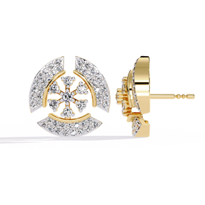 Boucles d'oreilles en or 18 carats brillantes avec diamant de laboratoire, boucles d'oreilles de qualité supérieure - Product Image 2