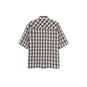 Chemise décontractée pour homme, coupe ample, à carreaux, manches courtes, 100% coton et lin tissé, 6XL - Product Image 2