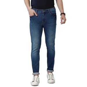 กางเกงยีนส์ผู้ชายสีน้ำเงินเข้ม ผ้าแคนวาสผสมสแปนเด็กซ์/คอตตอน ระบายอากาศ น้ำหนักเบา ทรงสลิมฟิต สไตล์ลำลอง แฟชั่นฤดูใบไม้ร่วง ปี 2026 ขายส่ง - Product Image 5