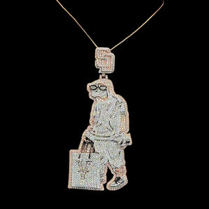 Colgante de Plata de Ley 925 con Diamante Moissanite VVS, Cierre Personalizado, Letras Lottas, Joyería Hip Hop Unisex, Fiesta Cristiana - Product Image 6