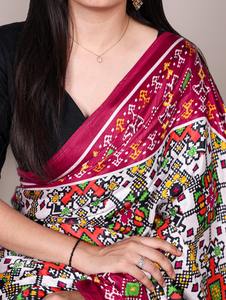 Sari en soie Gaji en gros avec blouse Inde Tissus en soie douce Adultes Vêtements de fête Mariage Vêtements indiens pakistanais unisexes - Product Image 3
