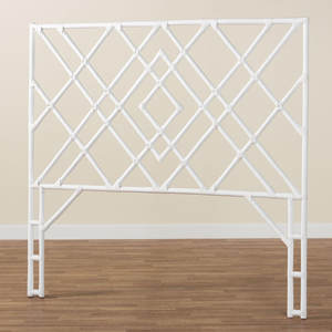 Benzel Bali & Pari's Bohemian White Rattan Queen Size Cabecero independiente Muebles de dormitorio - Product Image 1